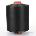 Fil de tissu tricoté DTY noir teinté Dope de faible denier